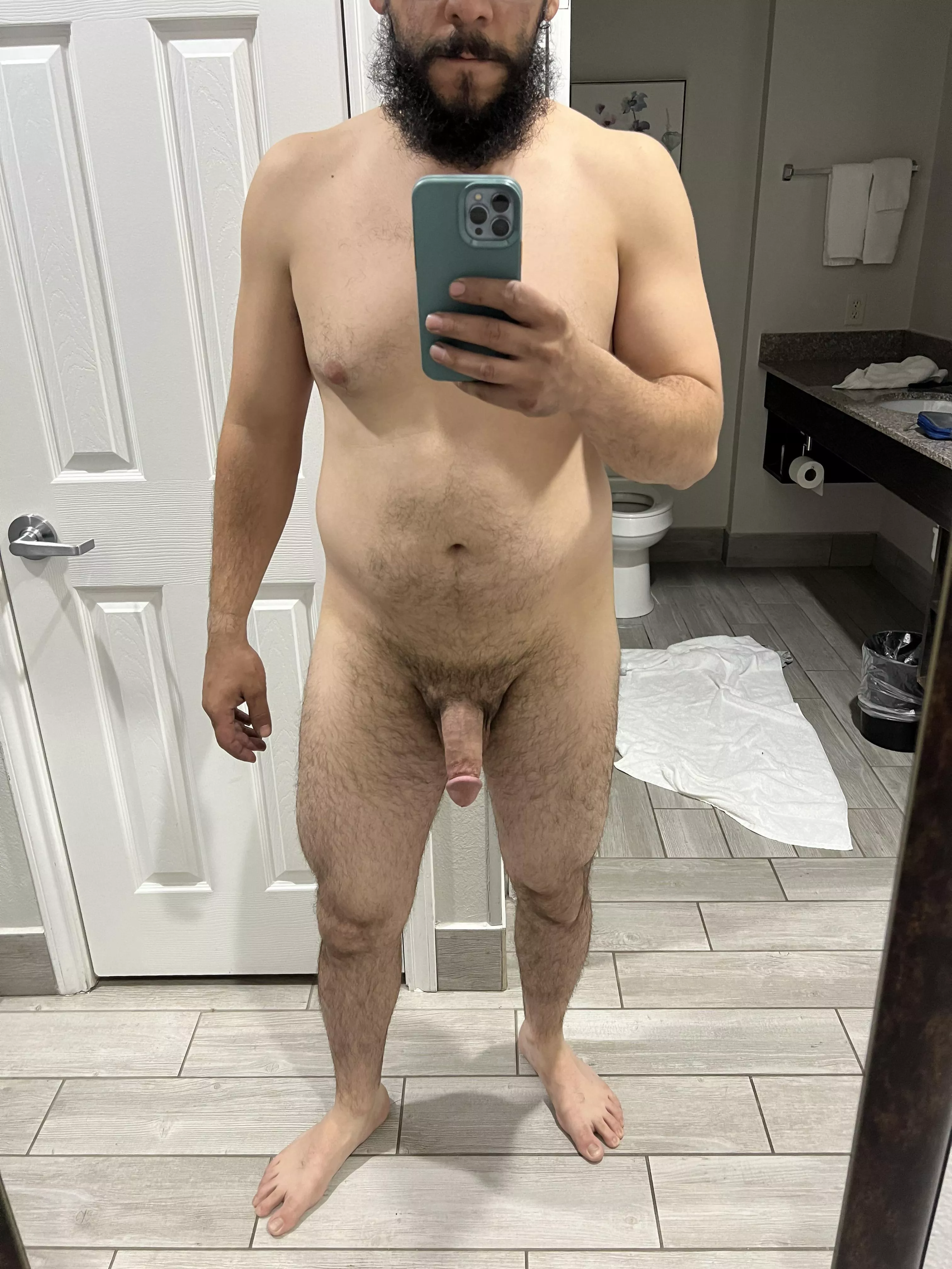 (M) back in the gym, slowly working on the dad bod. How would you rate me so far? posted by BeardedInterceptor