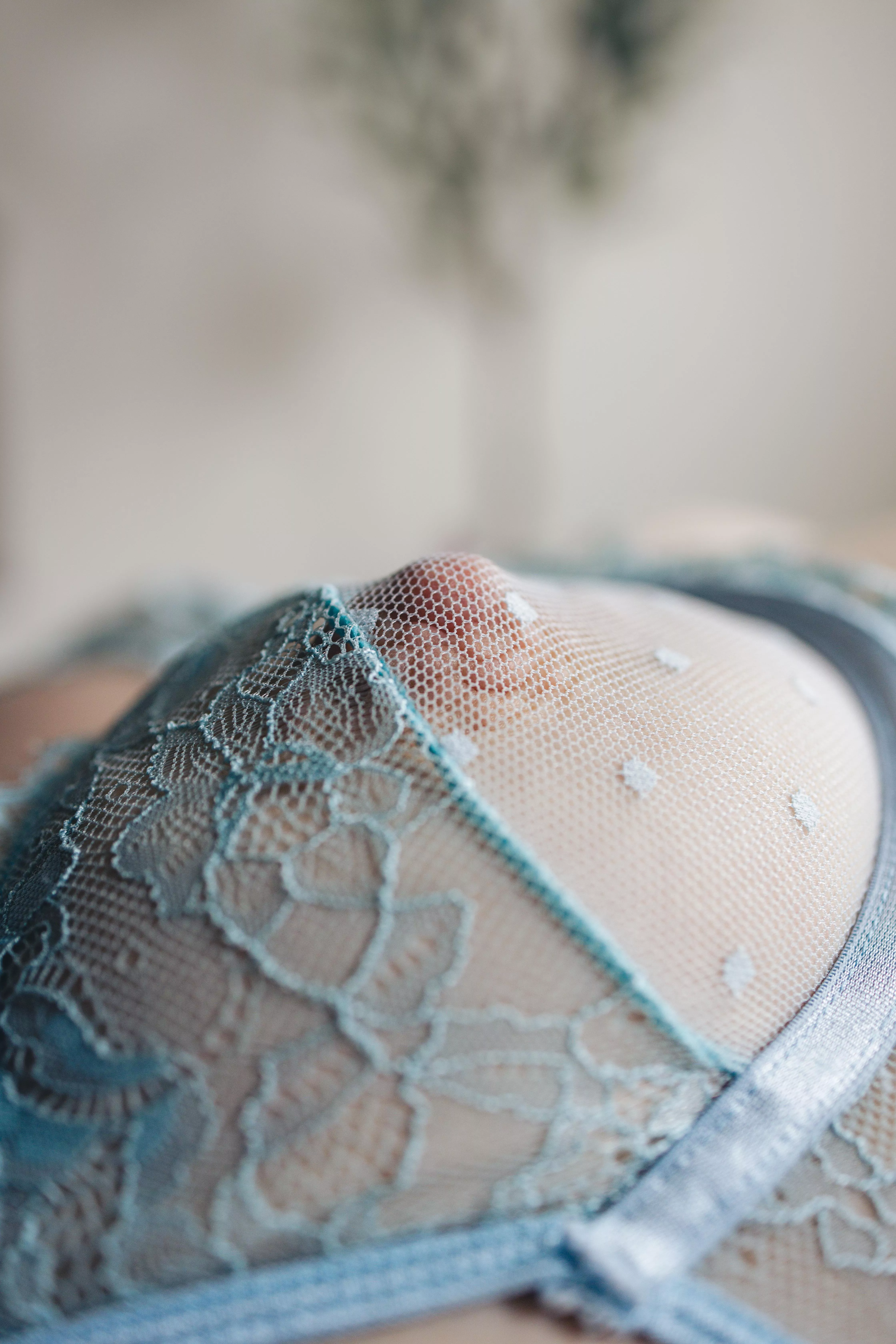 The art is in the tease. I love the fine details of the bra slightly obscuring the texture of my nipple. posted by GoddessRoseWife