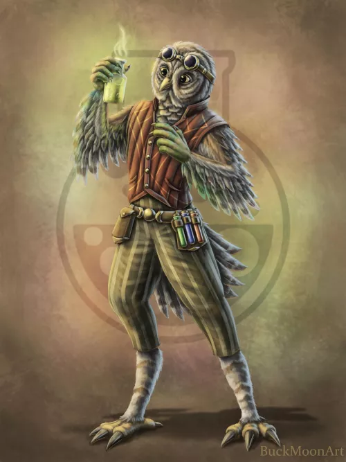 Flint the Owlin Alchemist (Art by Me) by ArmedBurrit0