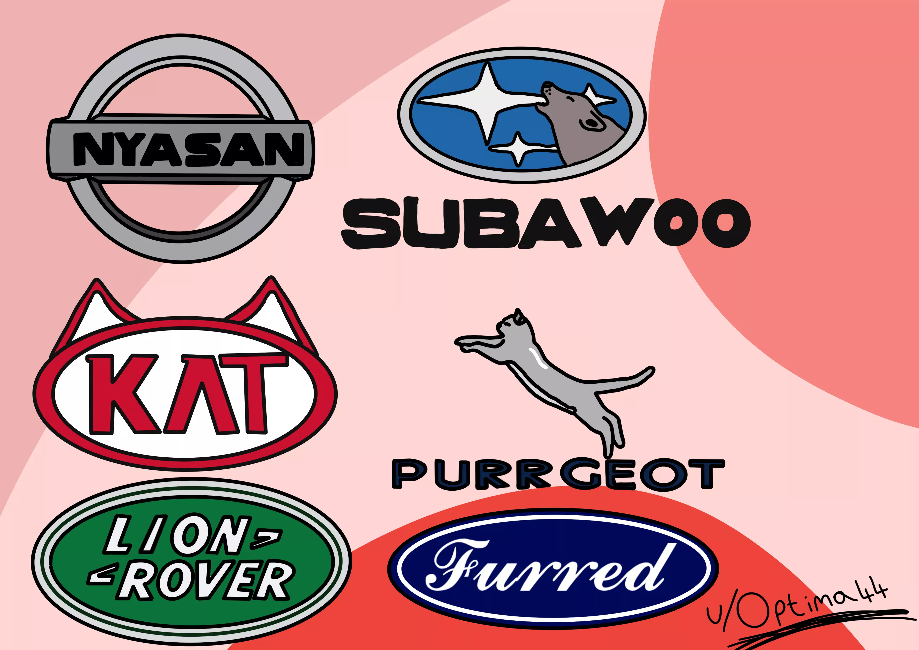 I made some furry car brands, i'm very proud of it posted by Optima44