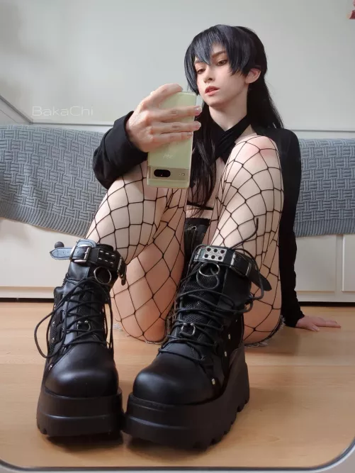 I think the holes in those fishnets are big enough for the naughty stuff... by thecatpog