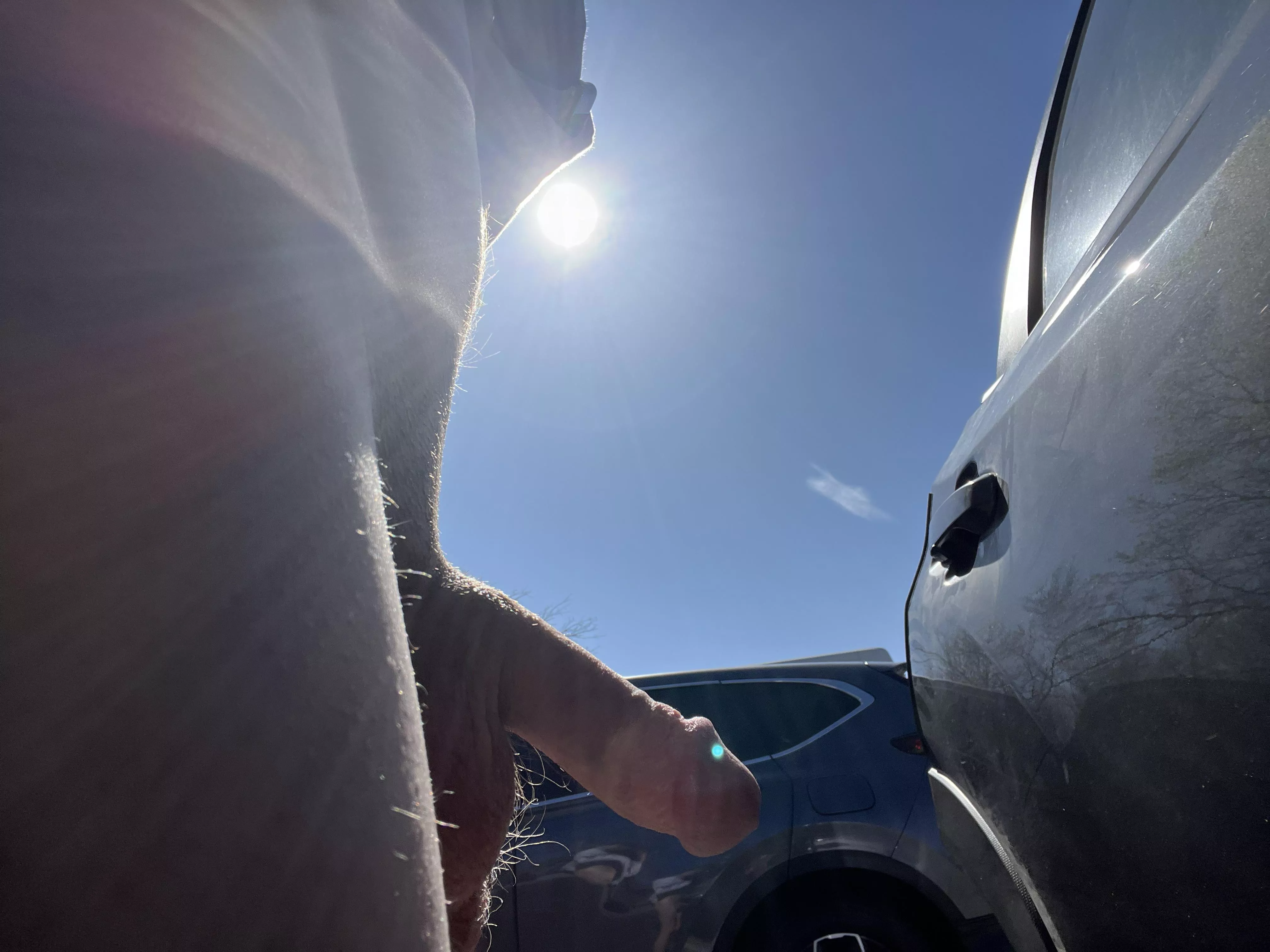 In the grocery store parking lot. Do you think they’ll let me in like this? Would you? posted by Hairy_Log6055
