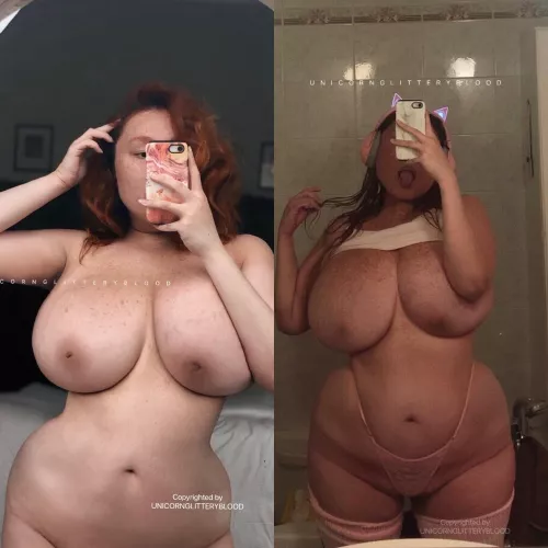 [OC] my natural boobs growth! are they too big now or just right? by Unicornglitteryblood