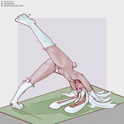 Some bunny yoga! This pose is called 