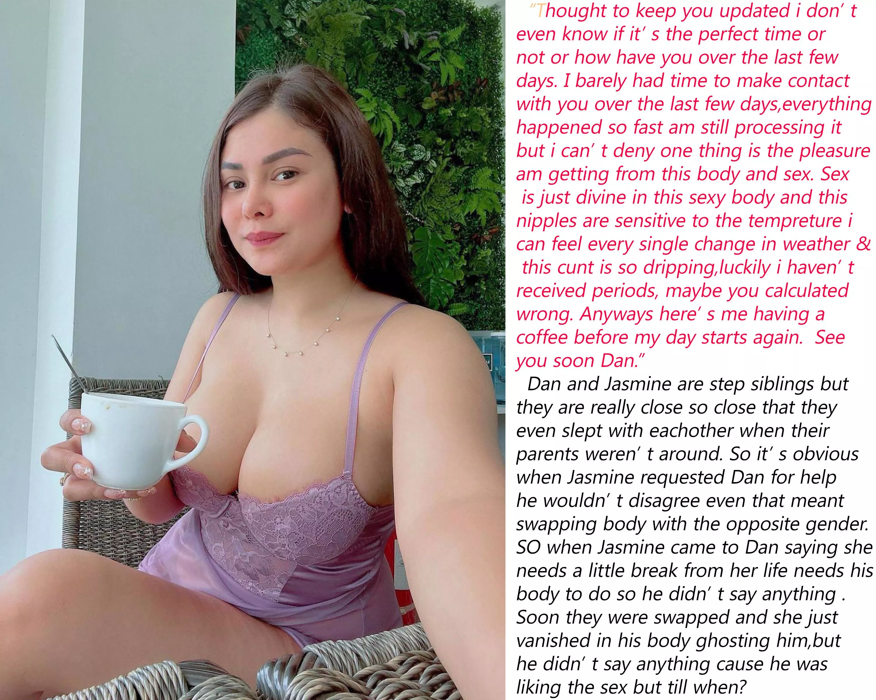 Till WHEN? Man to woman. TILL WHEN? IF you swap with your sister and you enjoying her body. Loving the attention that her body receives, all her sexy makeup along with those tight figure-hugging dress and specially those mind-blowing orgasms. But the que posted by GameisTalking