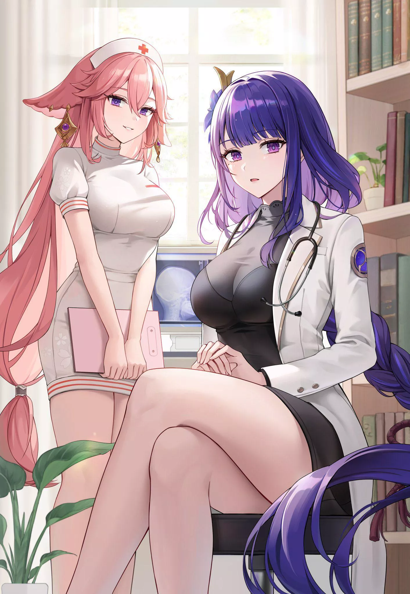 Dr Raiden & Nurse Yae [Genshin Impact] posted by CheetahSperm18