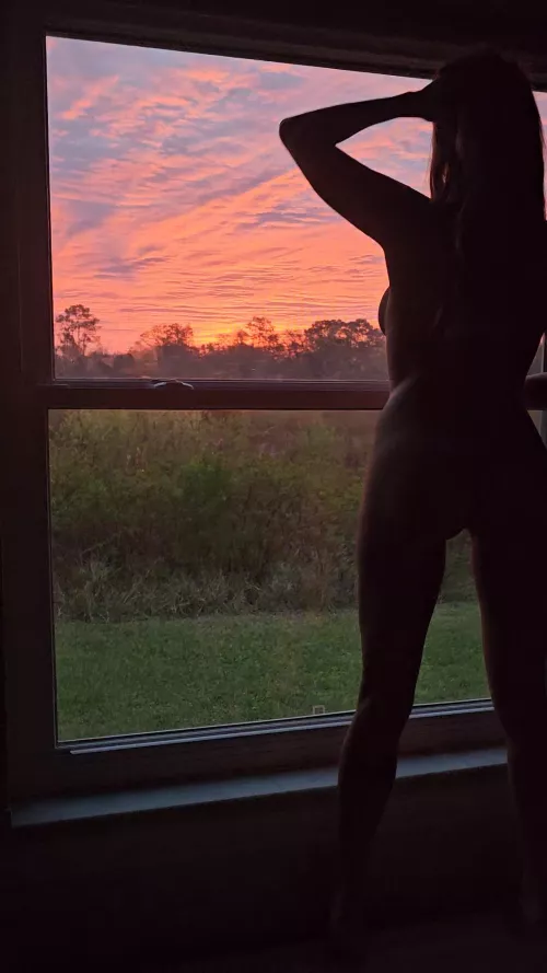 Embracing the sunrise with a touch of sophistication and allure by inabikini1