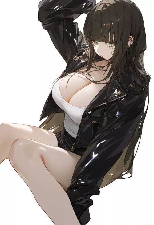 Long Leather Jacket  by CheetahSperm18