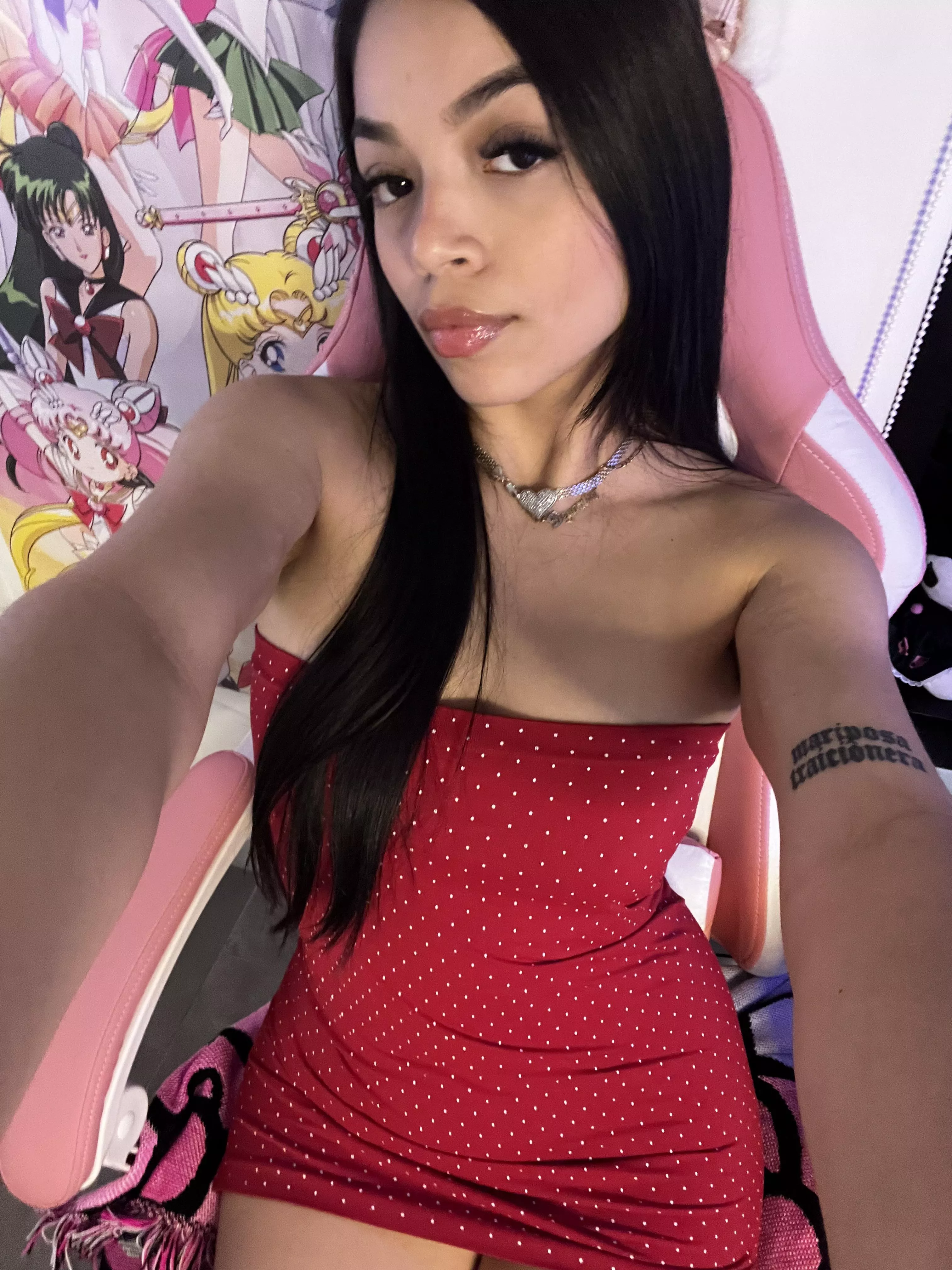 red little dress, wearing nothing under hehe posted by BABYDEY
