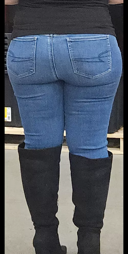 Blue jeans black boots  by MyOFisBigBootyK51