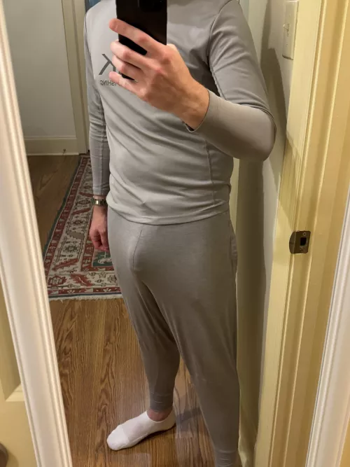 Is there anything better than grey sweatpants? Except maybe for what’s beneath…. by SpotPsychological301