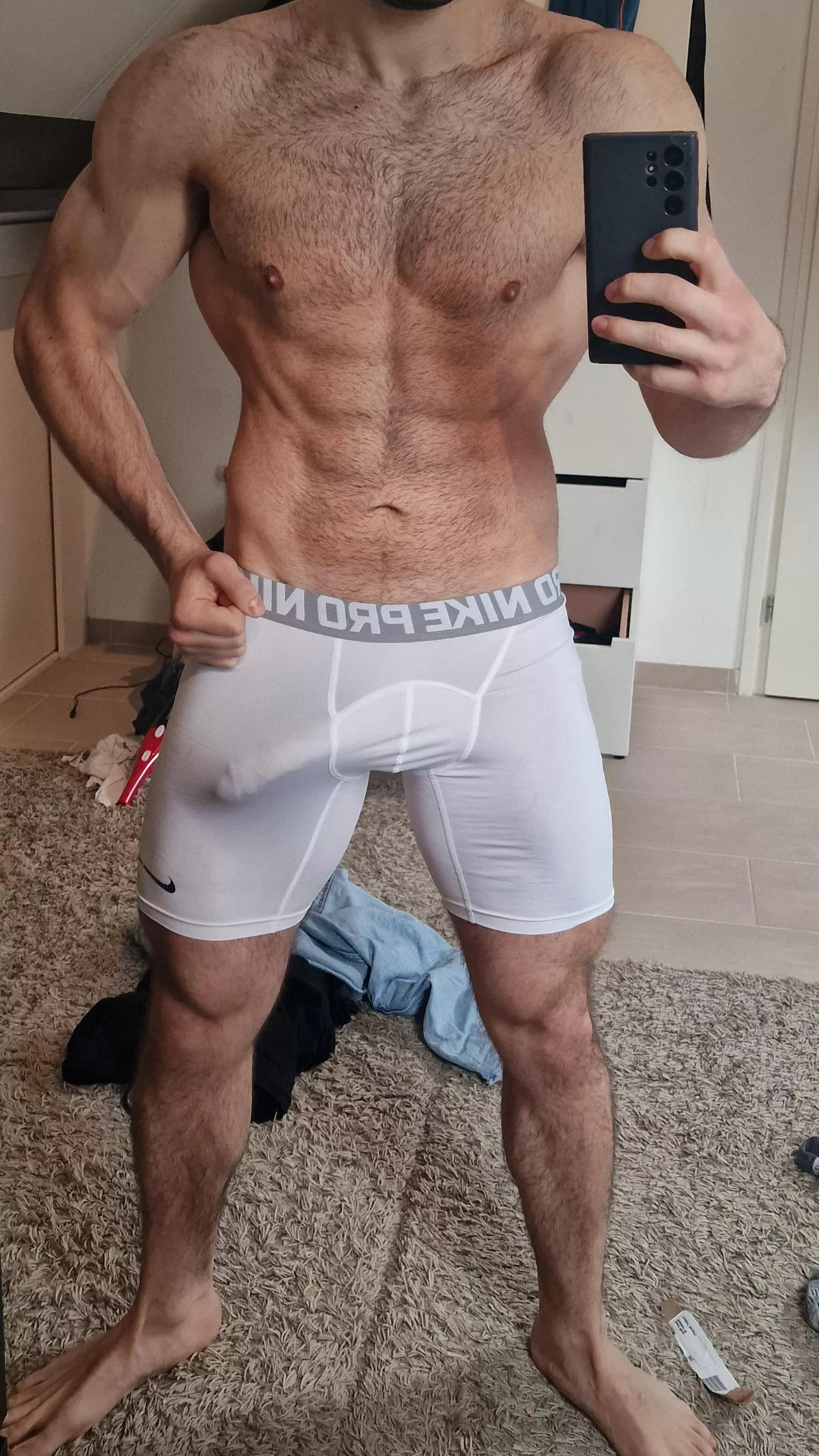 Pull down my sweaty Nike comptression shorts. posted by Nicksalman