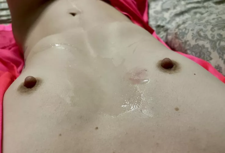 Small A cups covered in cum by the_awoken_queen