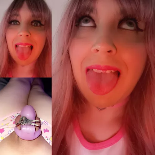 Sooo I know I’ve always been blonde, but I can also be a pink princess too now, do you like it? Matches my caged itty bitty clitty 🙈💕 by SissyCallieX