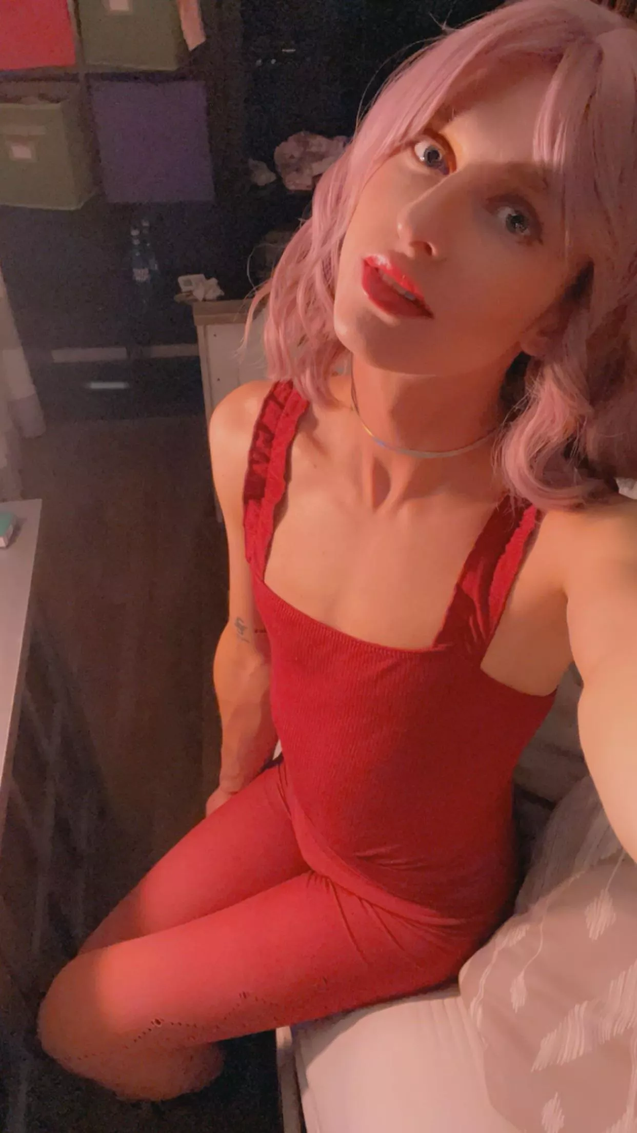 The choker with the red just feels so good ❤️‍🩹👄💋 posted by Youngkennygriffin