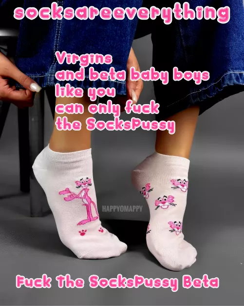 Virgins or renewed virgins like you can only fuck the sockspussy you silly beta baby boy! by SocksAreEverything