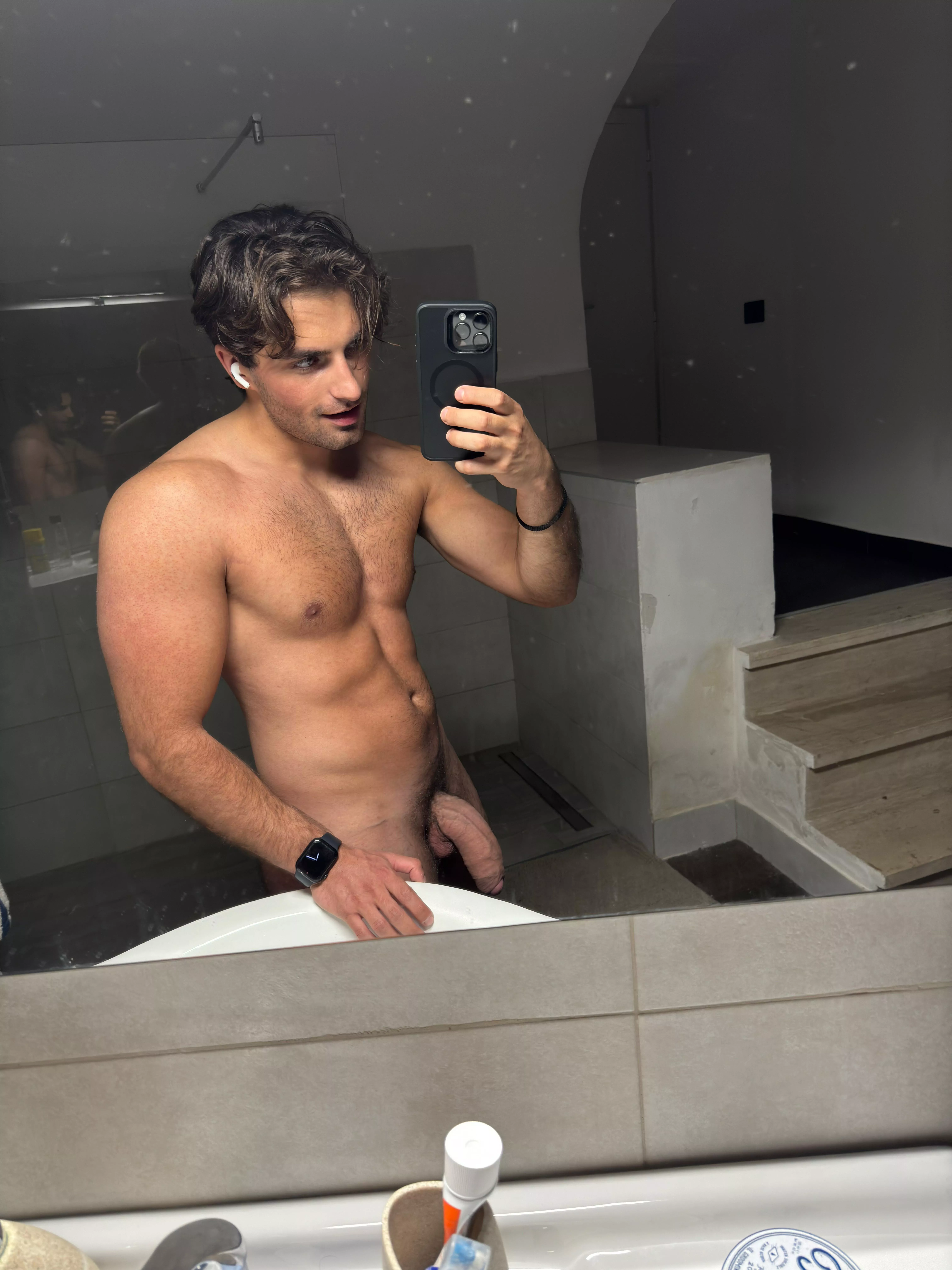 Wanna be bent over that sink and then choked until faint?  posted by HardHors3