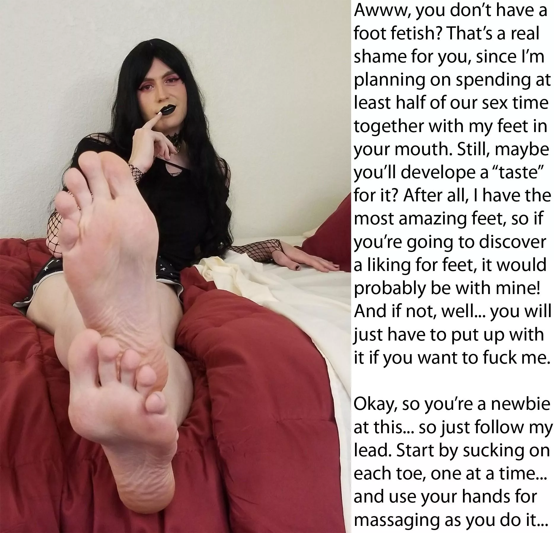conditioned by force to be her foot worship bitch - aliciat posted by Mc_fetish_captions