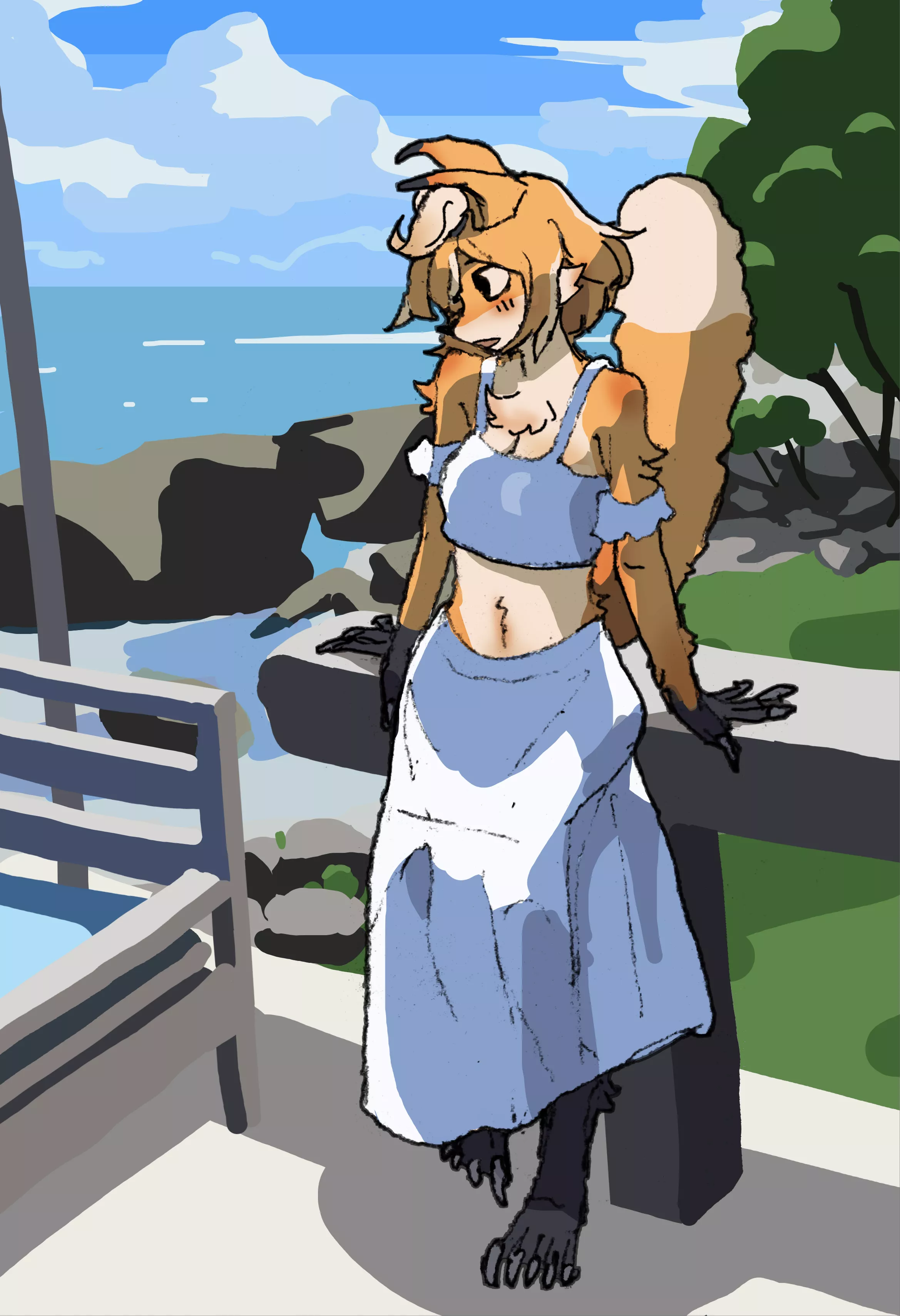 fox oc at the beach (?) posted by HeadHonchkrowRemi