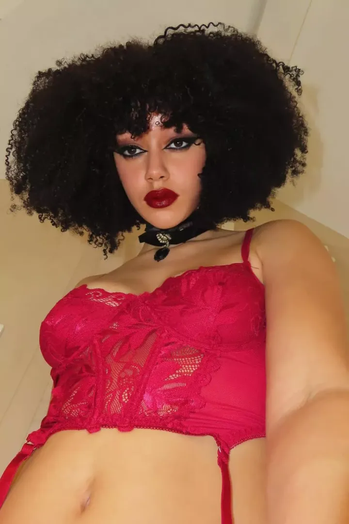 Just a pretty black girl in red by AmpleAnna
