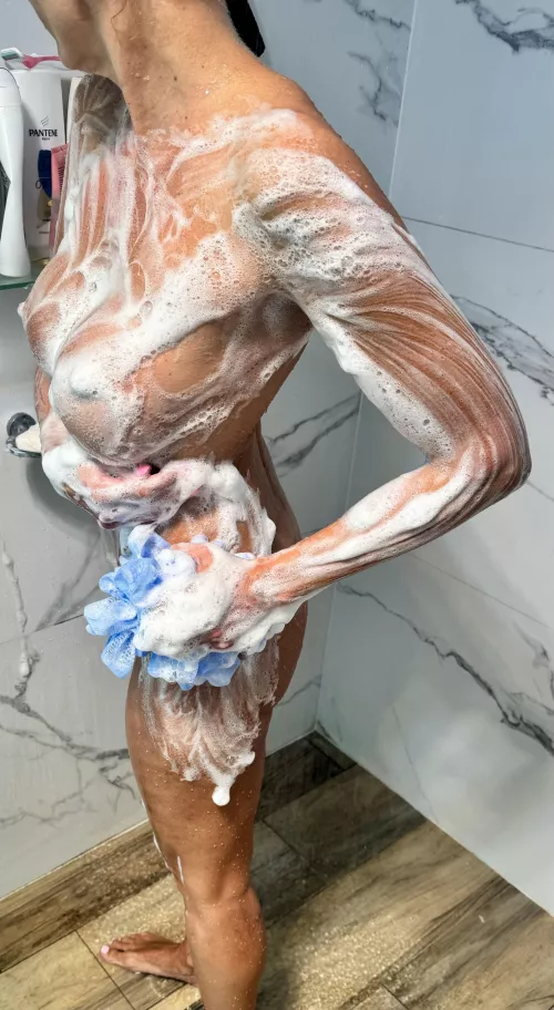 Love rubbing soap on my tits  by hishotwifeannabel