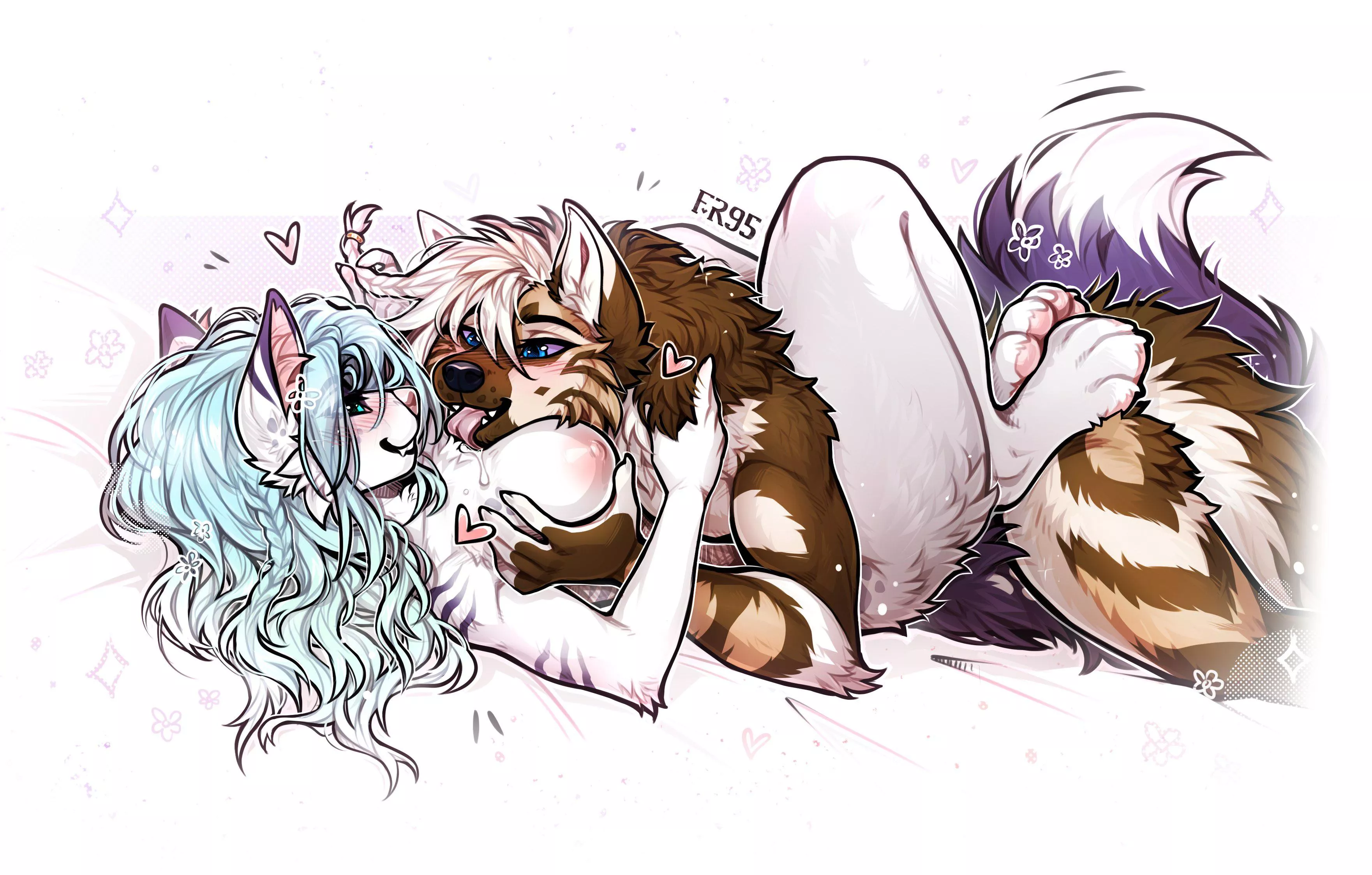 Playing with her pillows~ [MF] (F-R95) posted by 5headedragon