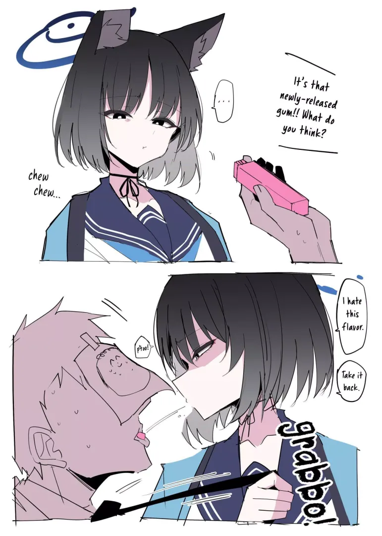 sharing gum with kikyou posted by nekopara-enthusiast