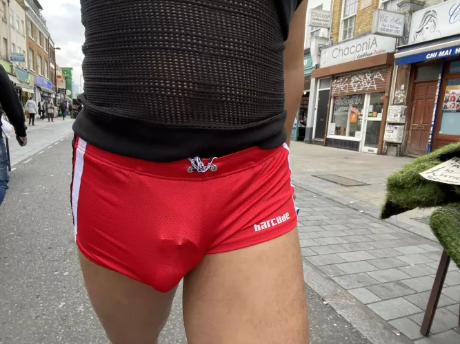 Walked down the highstreet locked with short shorts [20] by SluttyBottomJock