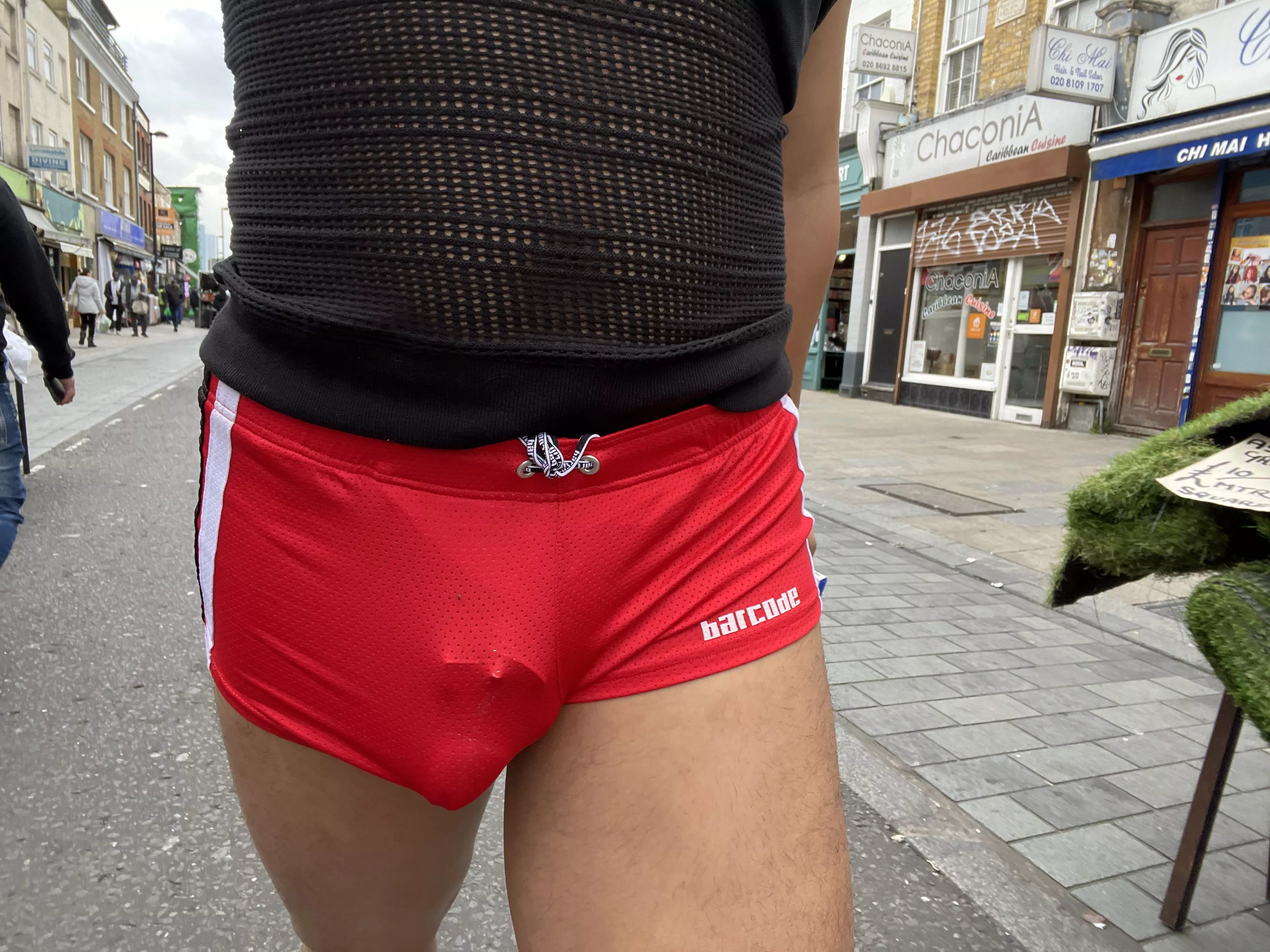 Walked down the highstreet locked with short shorts [20] posted by SluttyBottomJock