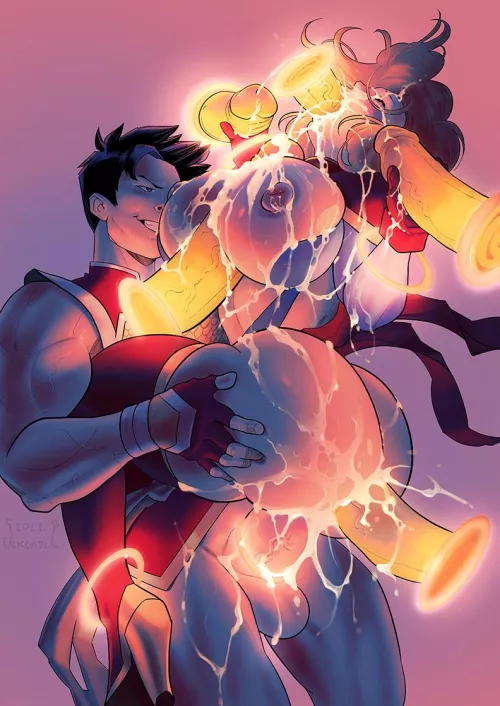 Captain Marvel and Shang-Chi (sexgazer) [Marvel] by Flappabill