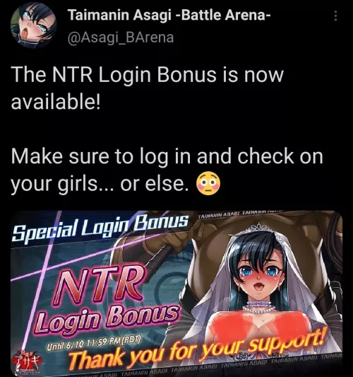 I’m curious if you guys have any interesting ideas of how an NTR gacha might realistically function. How it can incorporate NTR themes into the gameplay, pulls, items etc.  by PsychoLorenz