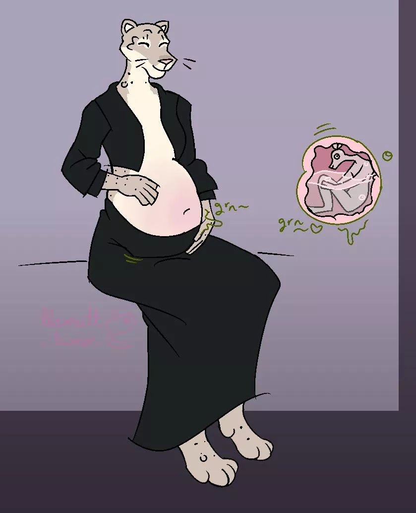 {image} Small snack (llamutt_lumen) [furry] [F/?] [Female snow leopard pred] [unwilling prey] [size difference] posted by llamutt_lumen