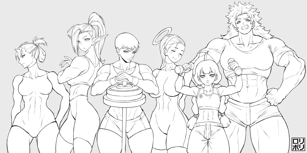 MMORPGym Girls [@j_rolypoly] by TheTMoneyMan