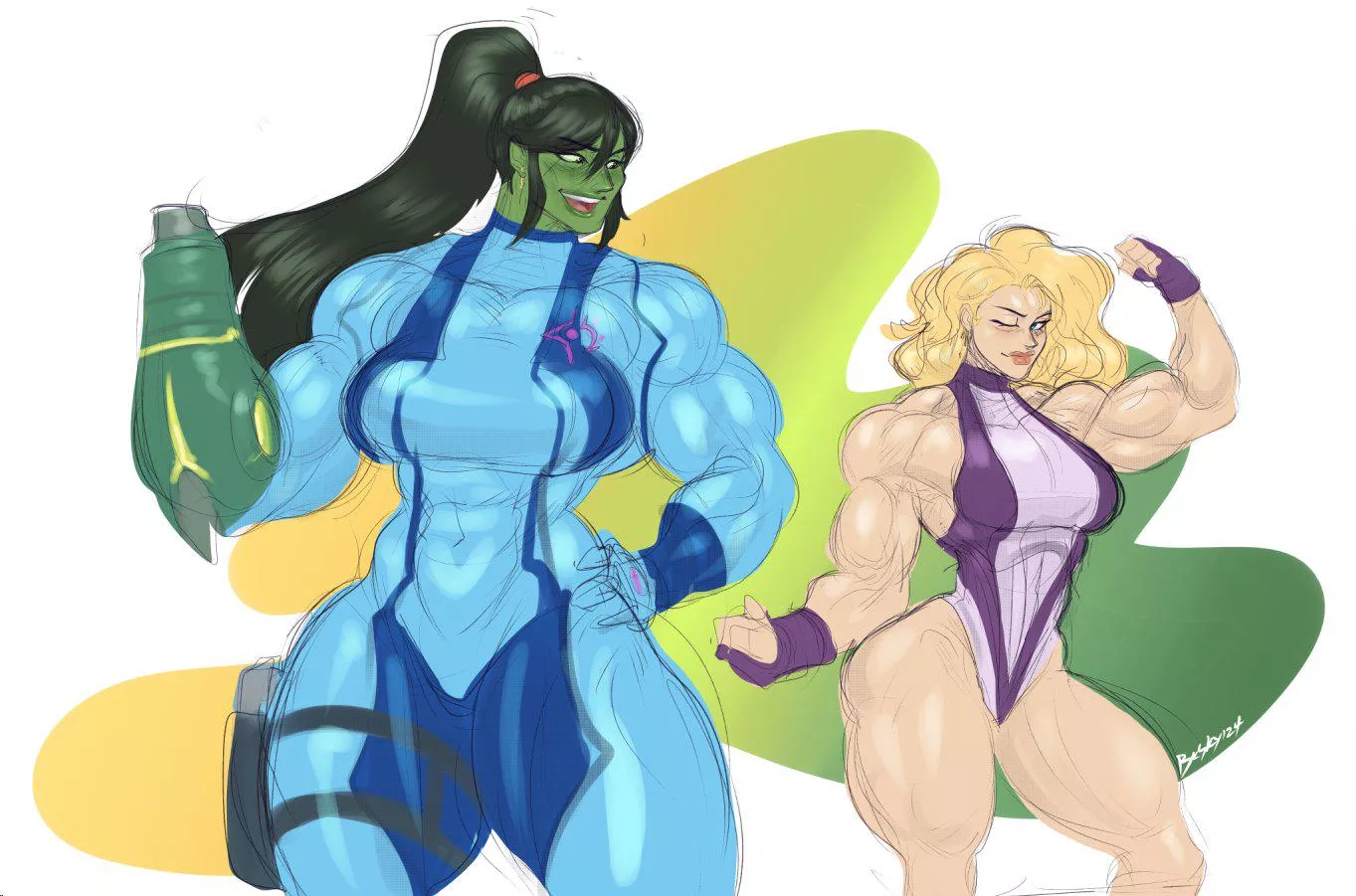 She-Hulk and Samus costume swap [@BeskyU] posted by TheTMoneyMan