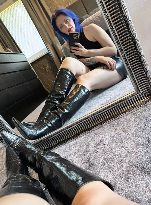 Always love knee high leather even in summer by theinkedsiren1