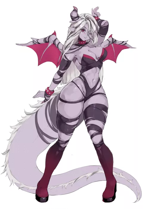 Goth dragon girl (Tezy8 Art) by StarvingArtist2000