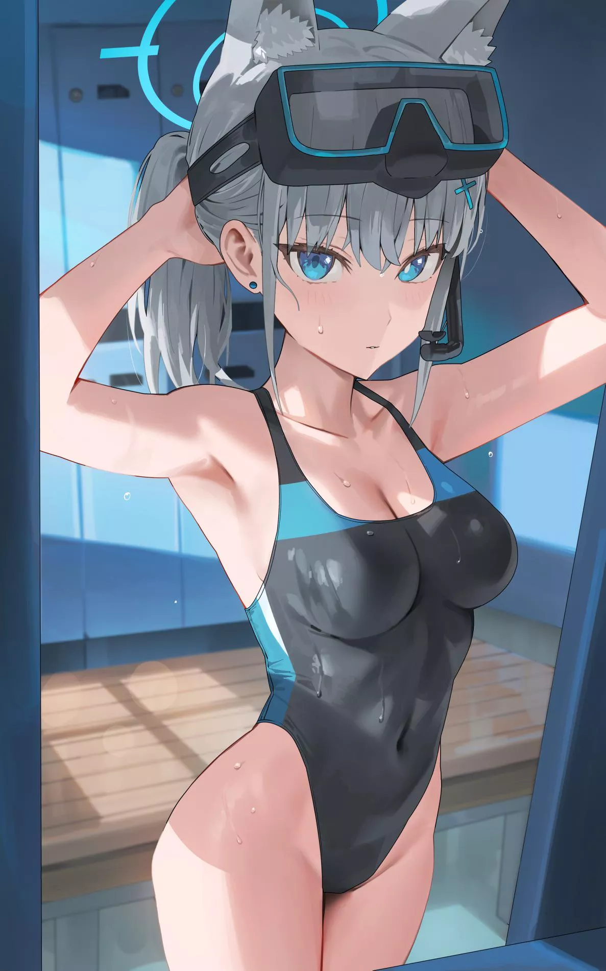 Shiroko ready to swim (hood (james x)) posted by alpitheboss