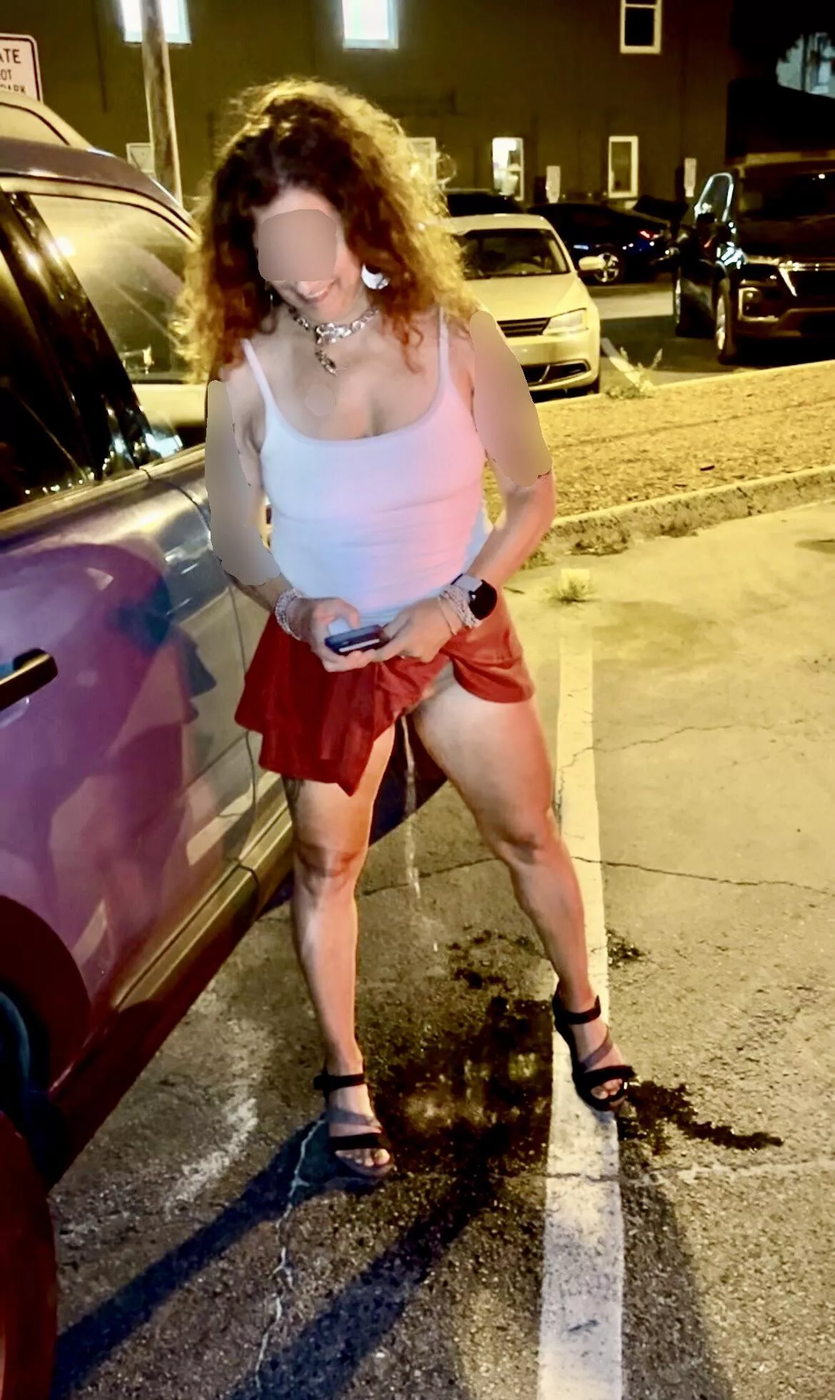 Annie (wife, 55) couldn’t hold it long enough to get home from the bar… posted by AnnieplusMrA