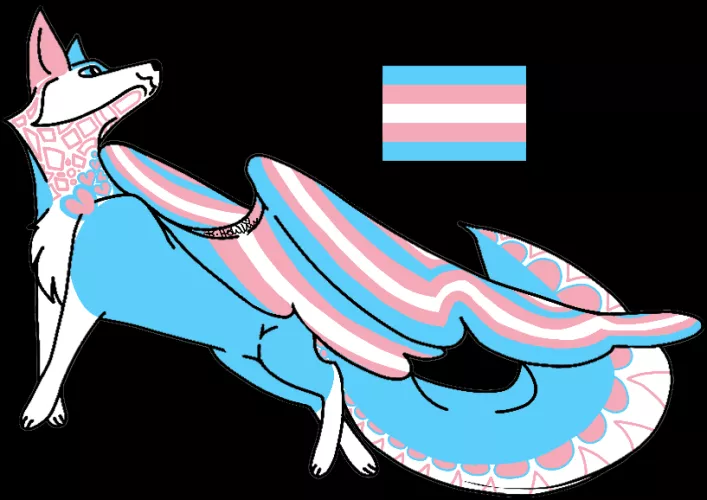 Flying fox Transgender flag by TriLunaRose
