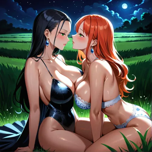 Nico and Nami blushing <3 by The_Dream_Edge