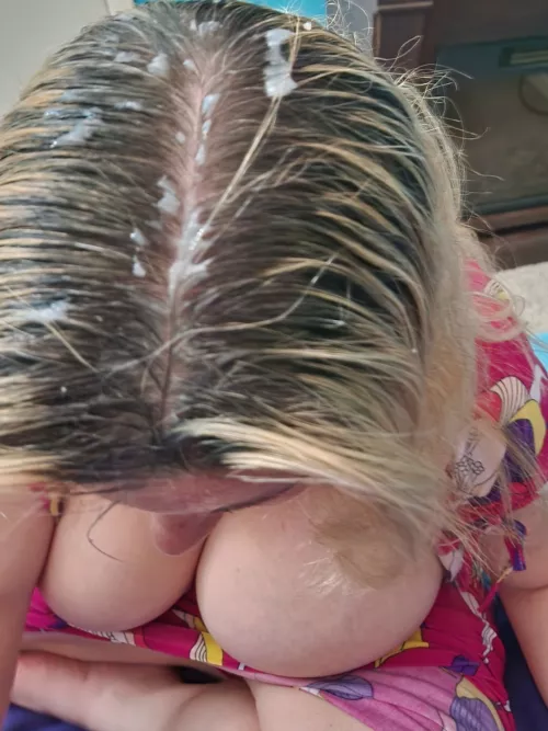 One of my favorite places for him to finish is my hair, makes me feel all hot and dirty  by sharingstone