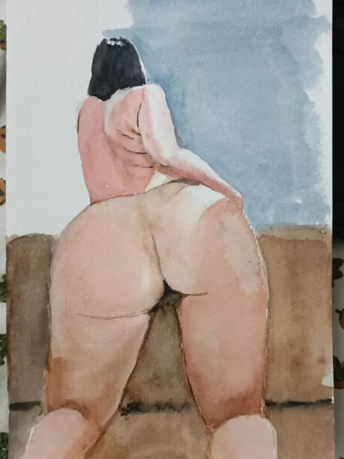 Watercolor sketch: at the window by boltzmannanytime