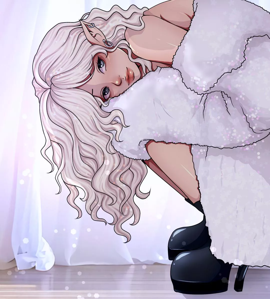 A drawing I did of elara Lumis an elf fashion model she was so fun to draw 💗 posted by Artisticjade