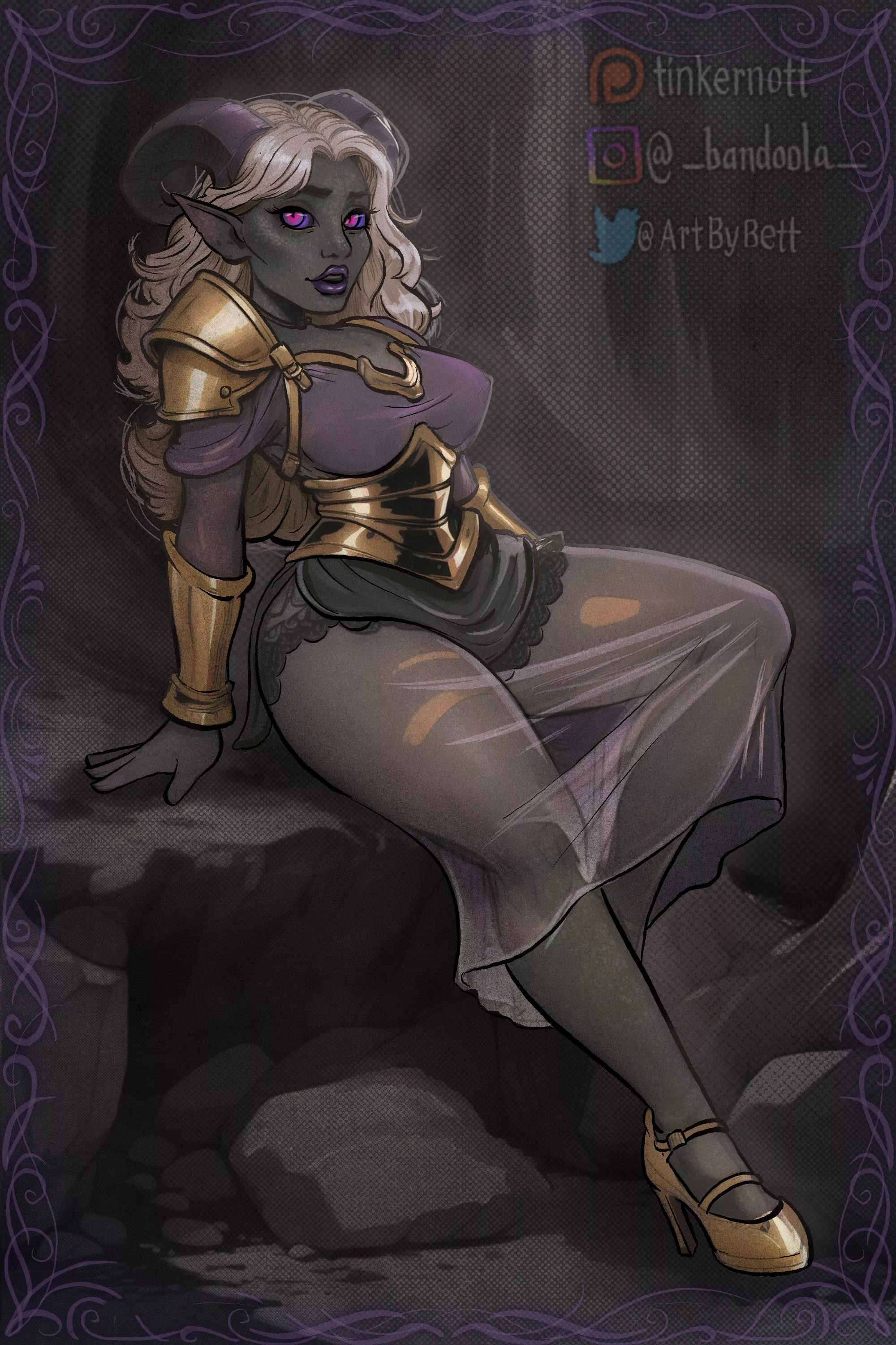 Drow X Tiefling posted by Burnervonbernington