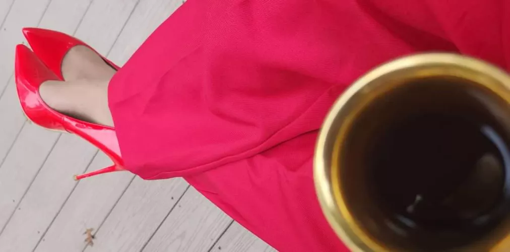 Red five inch heels tonight  by micheleferlisi