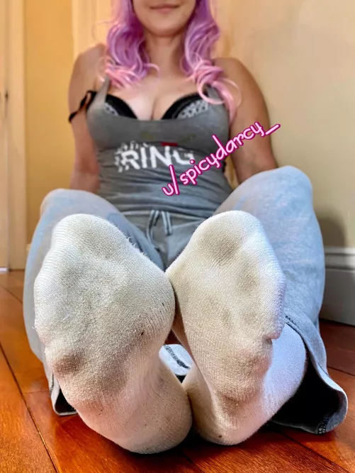 Sniff my socks and say “ thank you, Darcy” by Spicydarcy_