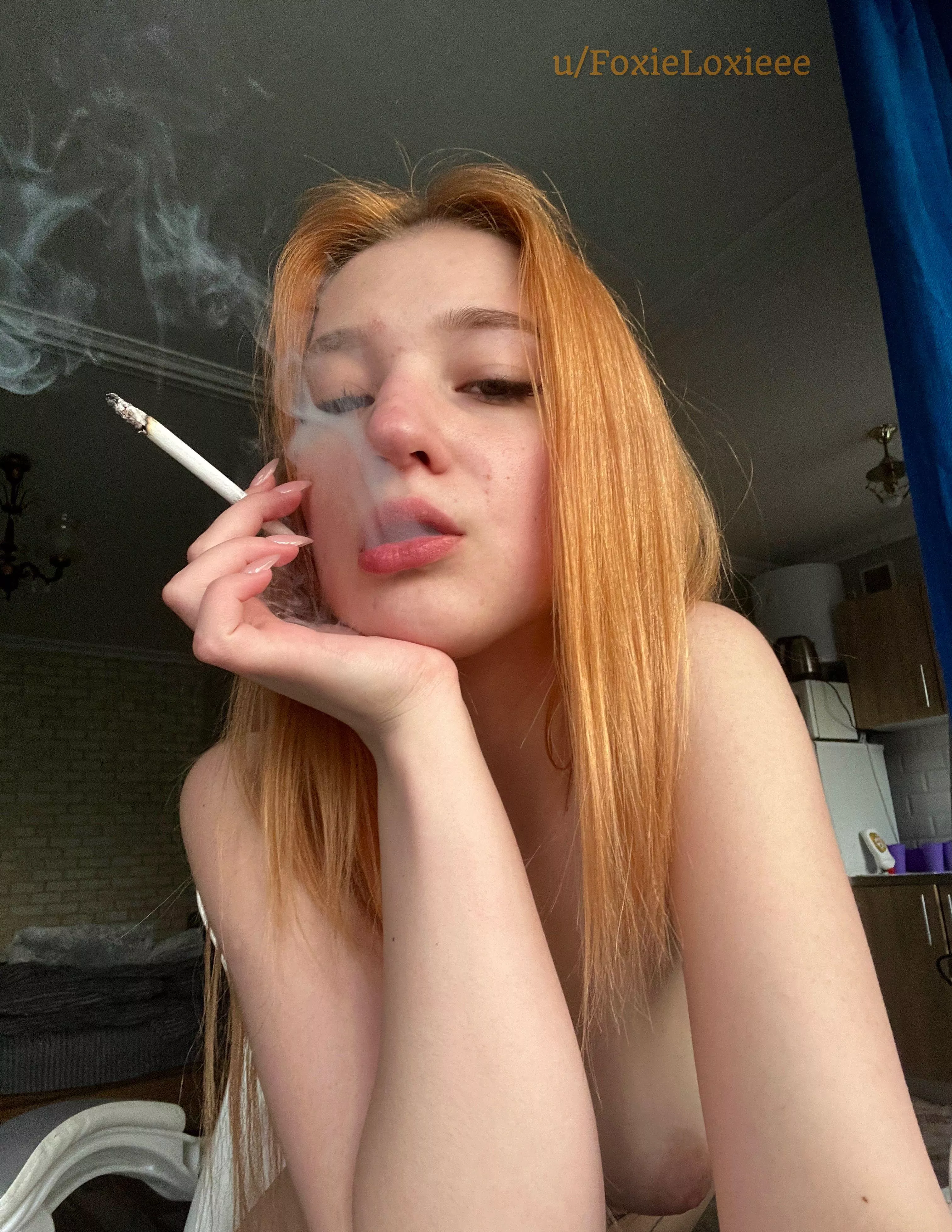 Would you suck on my ginger tits while I smoke? posted by FoxieLoxieee