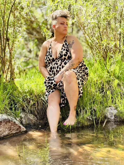 Cooling off in the creek on a hot summer day  by Nevada-Rose