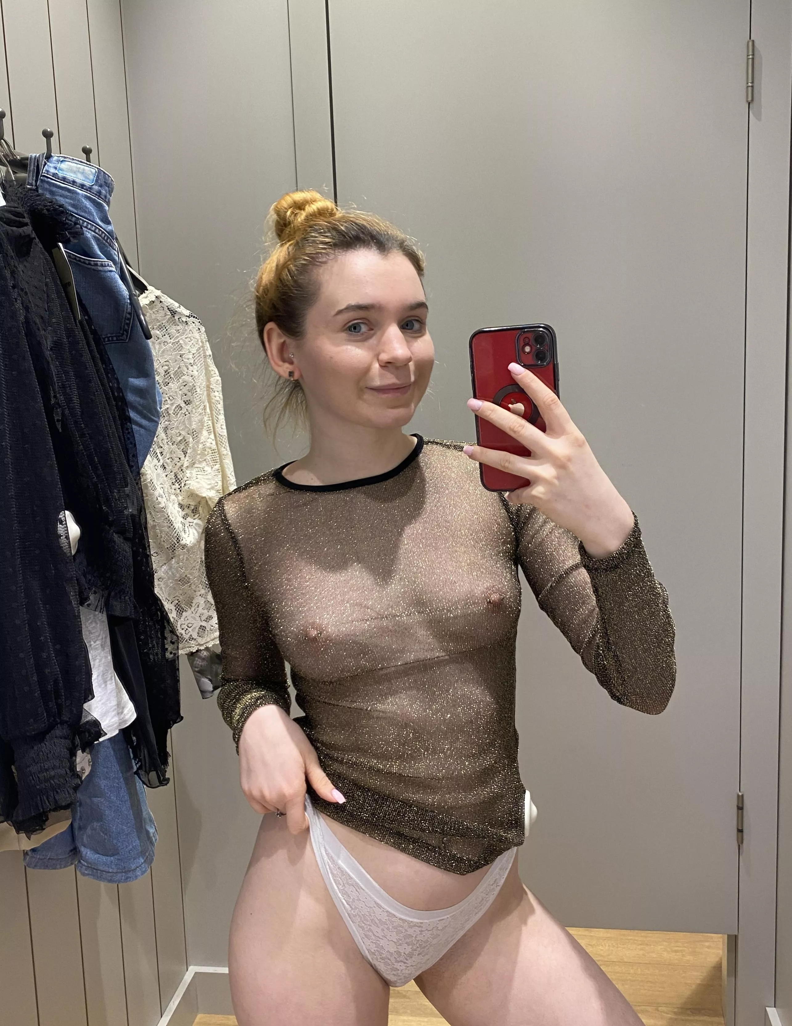 Why not take a peek in the fitting room? Who knows, you might just discover your new favorite look in there posted by _kateedem_