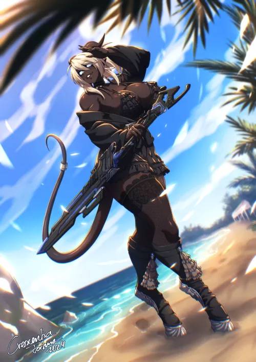 Agathe at the Beach [by Crescentia Fortuna]  by Crescentia-Fortuna